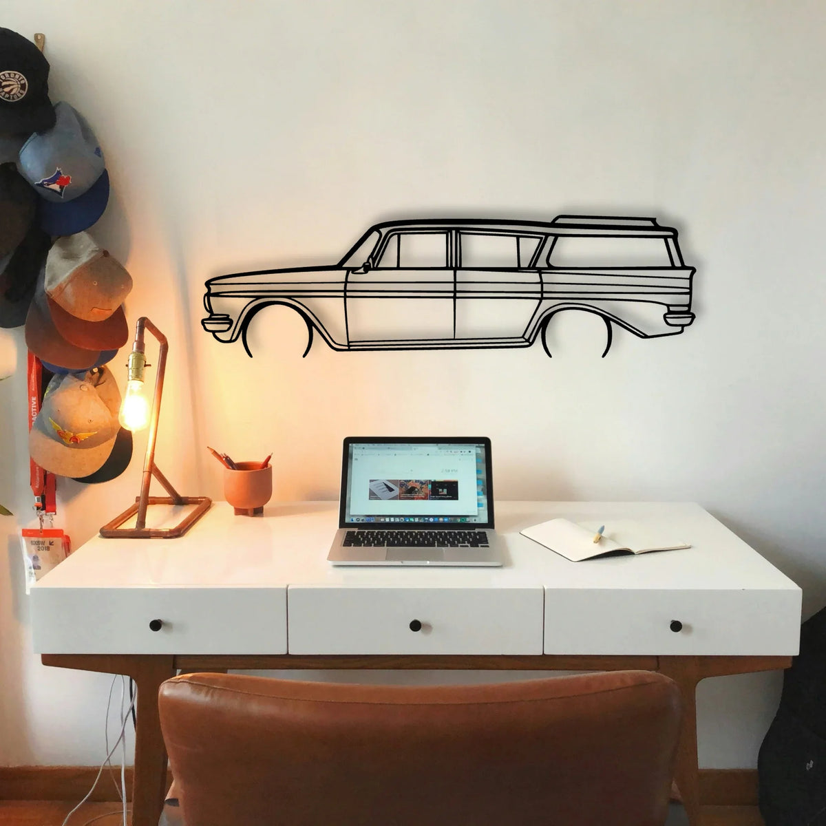 Rambler Wagon 1961 Classic Silhouette Metal Wall Art - Tinvibe