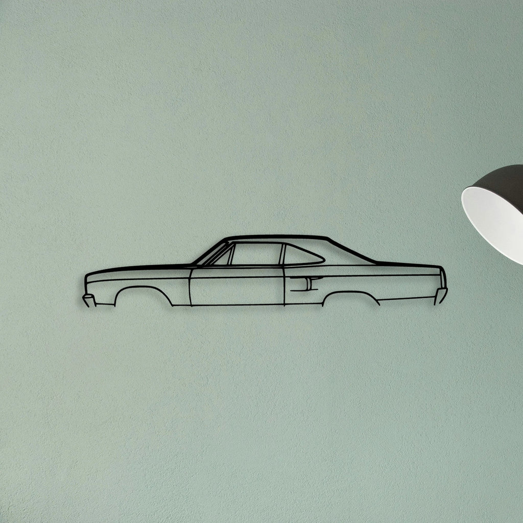 Road Runner 1970 2 Classic Silhouette Metal Wall Art - Tinvibe