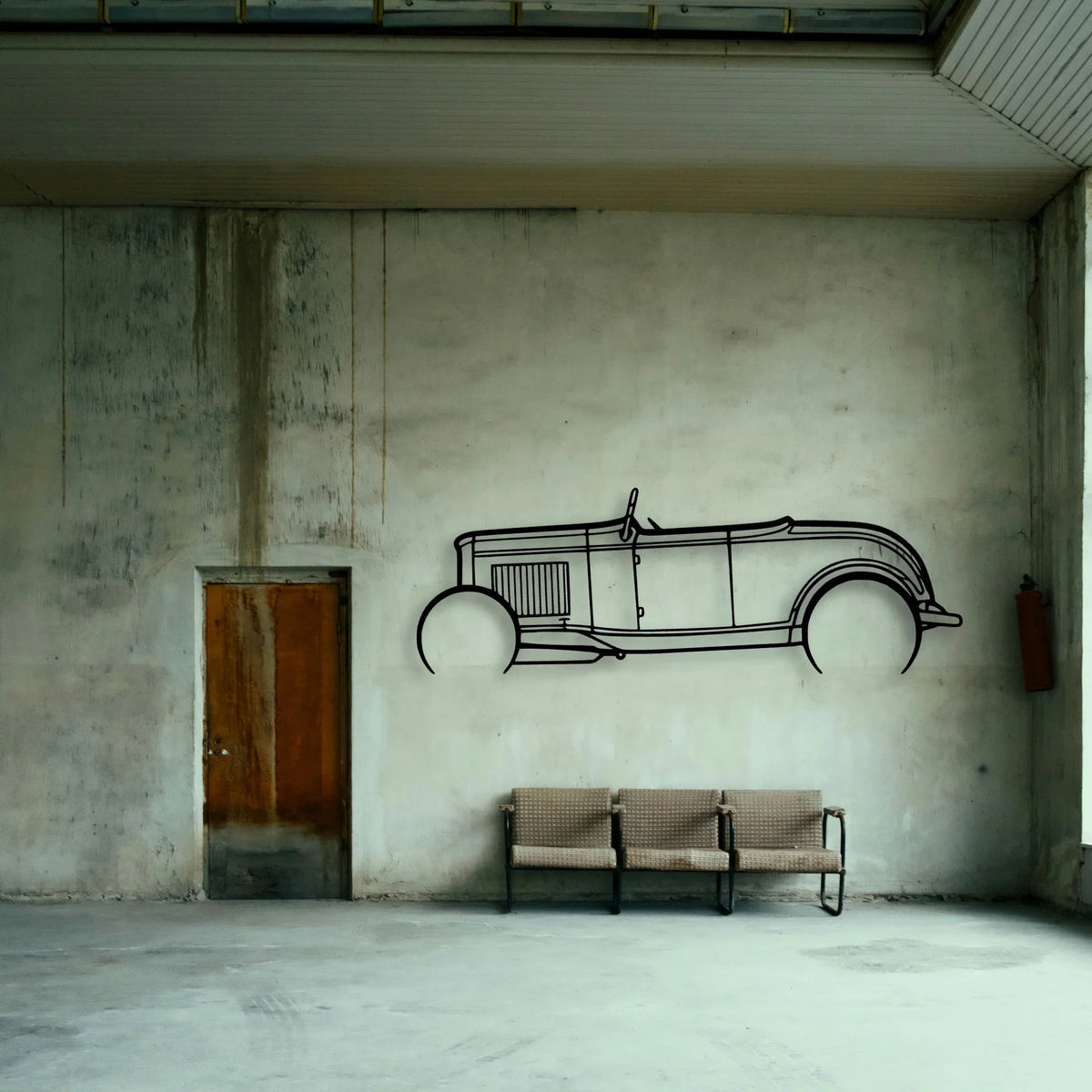 Roadster 1932 3 Classic Silhouette Metal Wall Art - Tinvibe