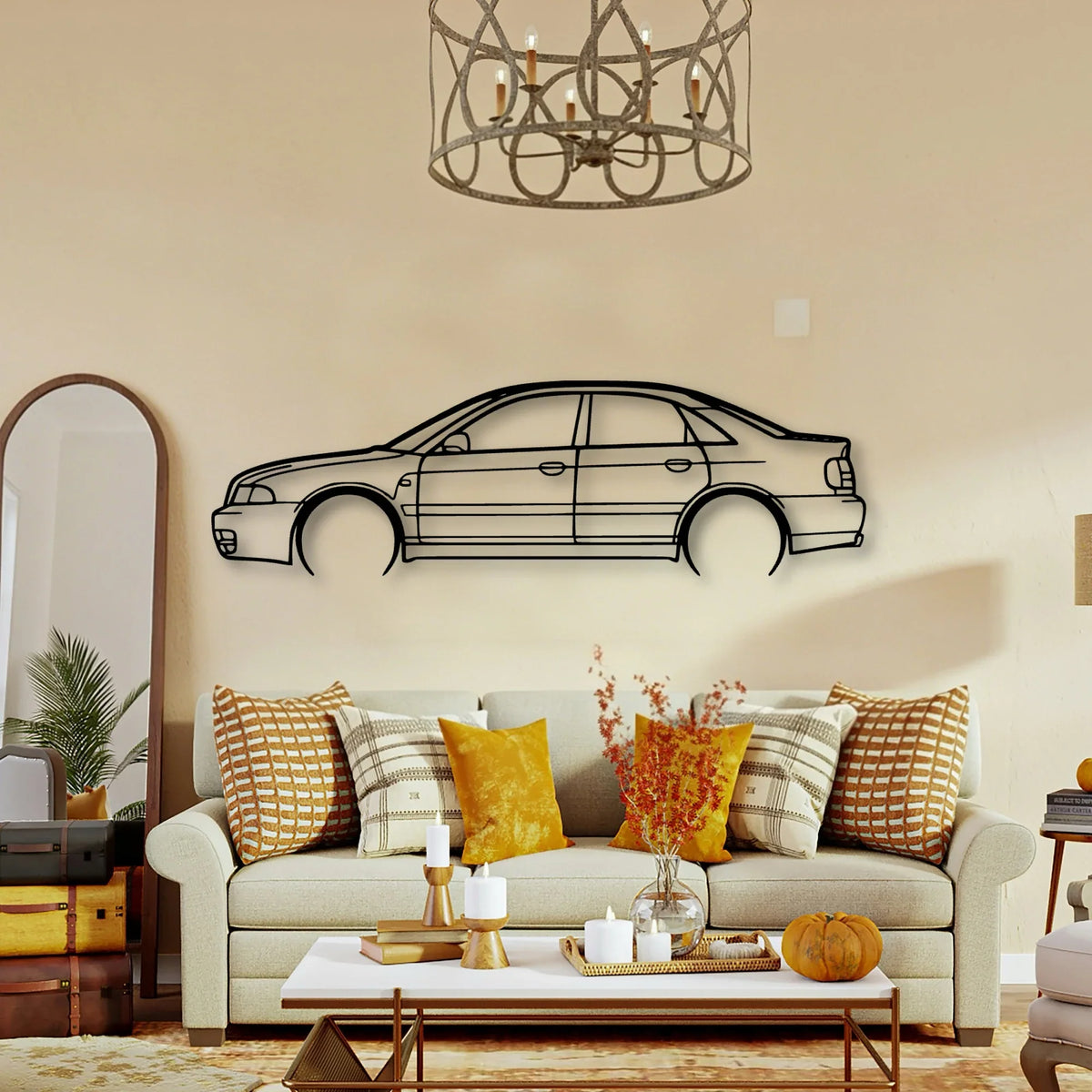 S4 B5 2001 Classic Silhouette Metal Wall Art - Tinvibe