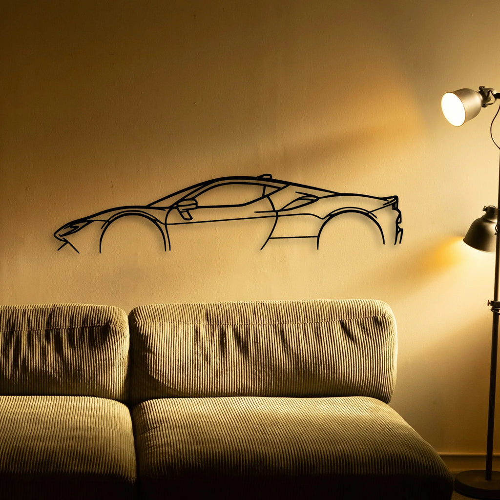 SF90 Stradale Classic Silhouette Metal Wall Art - Tinvibe