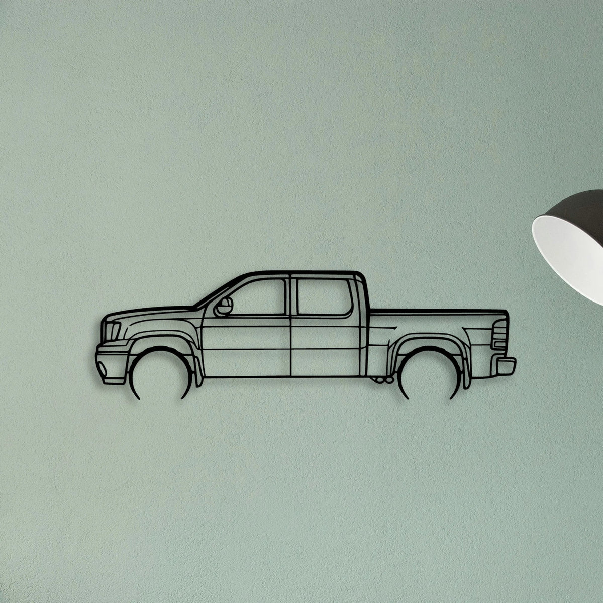 Sierra 1500 2013 Classic Silhouette Metal Wall Art - Tinvibe