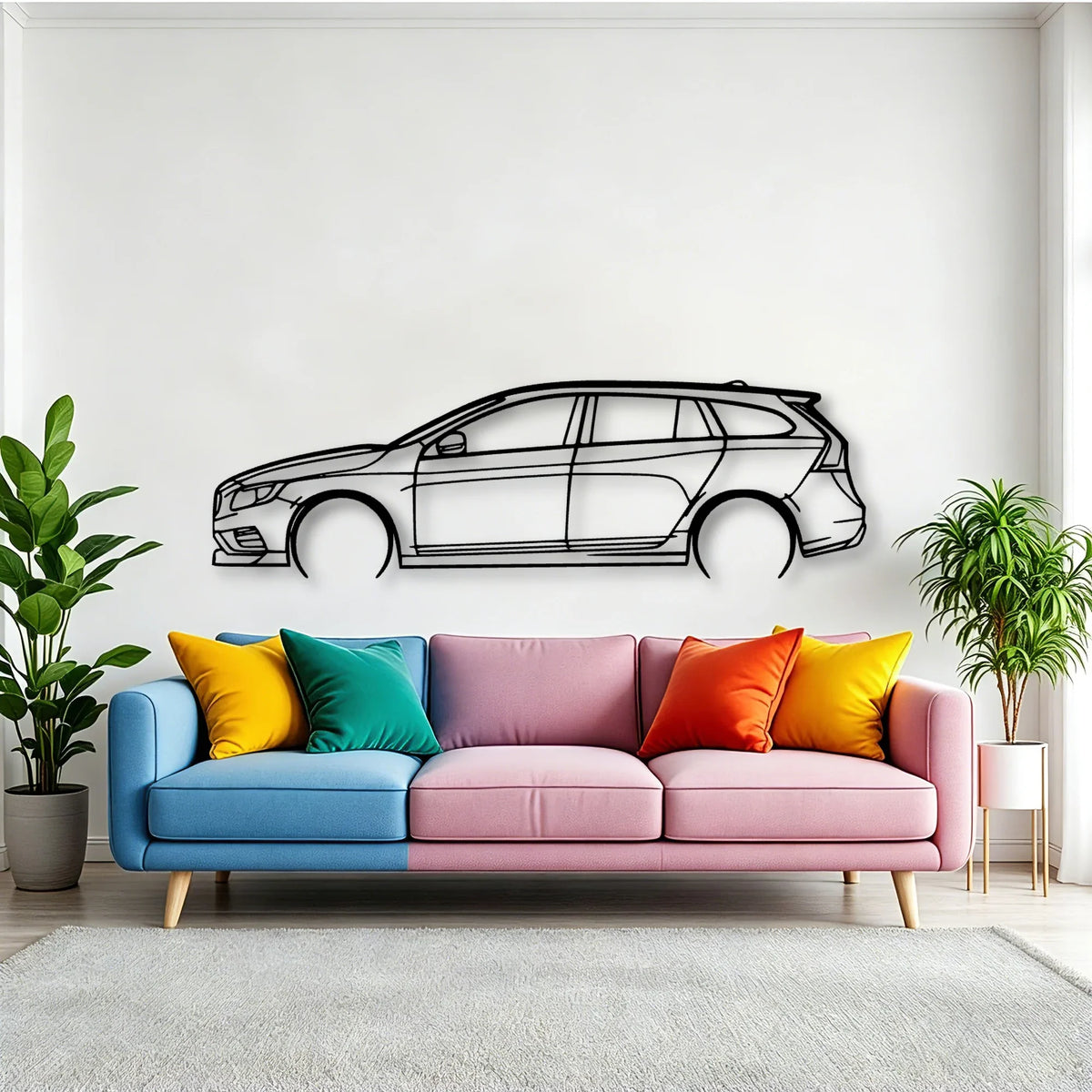 V60 Polestar Classic Silhouette Metal Wall Art - Tinvibe