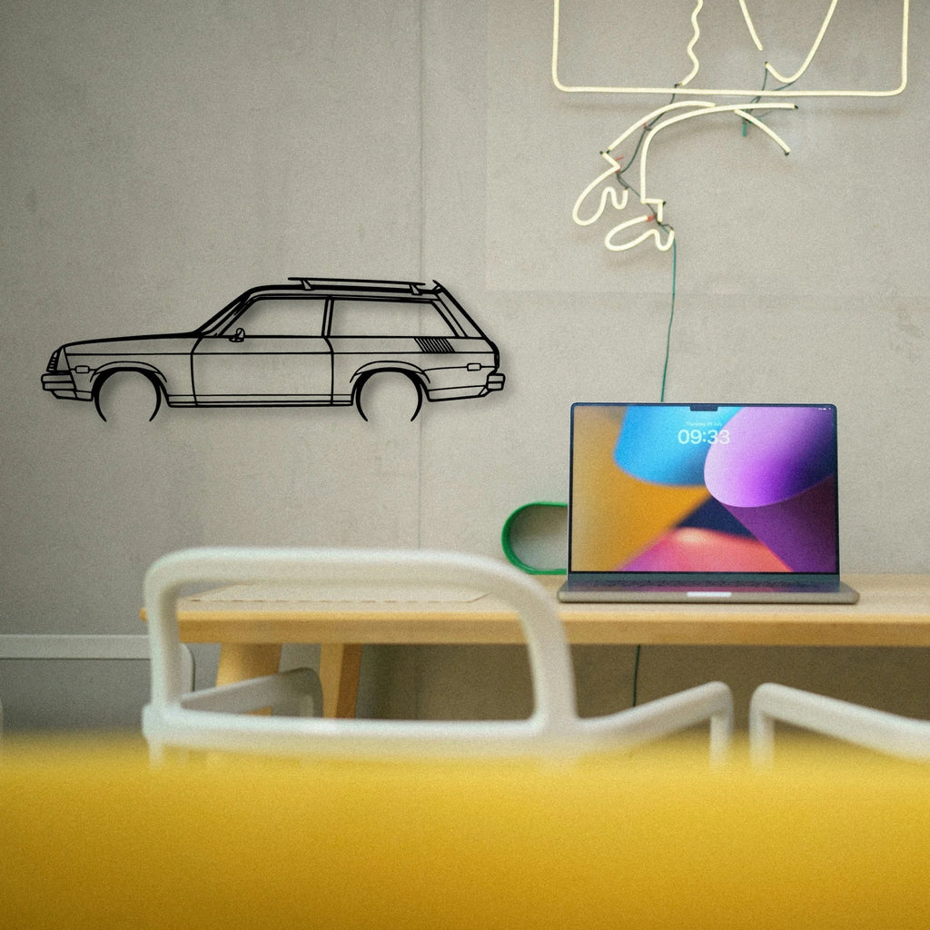 Vega Estate Wagon 1976 Classic Silhouette Metal Wall Art - Tinvibe