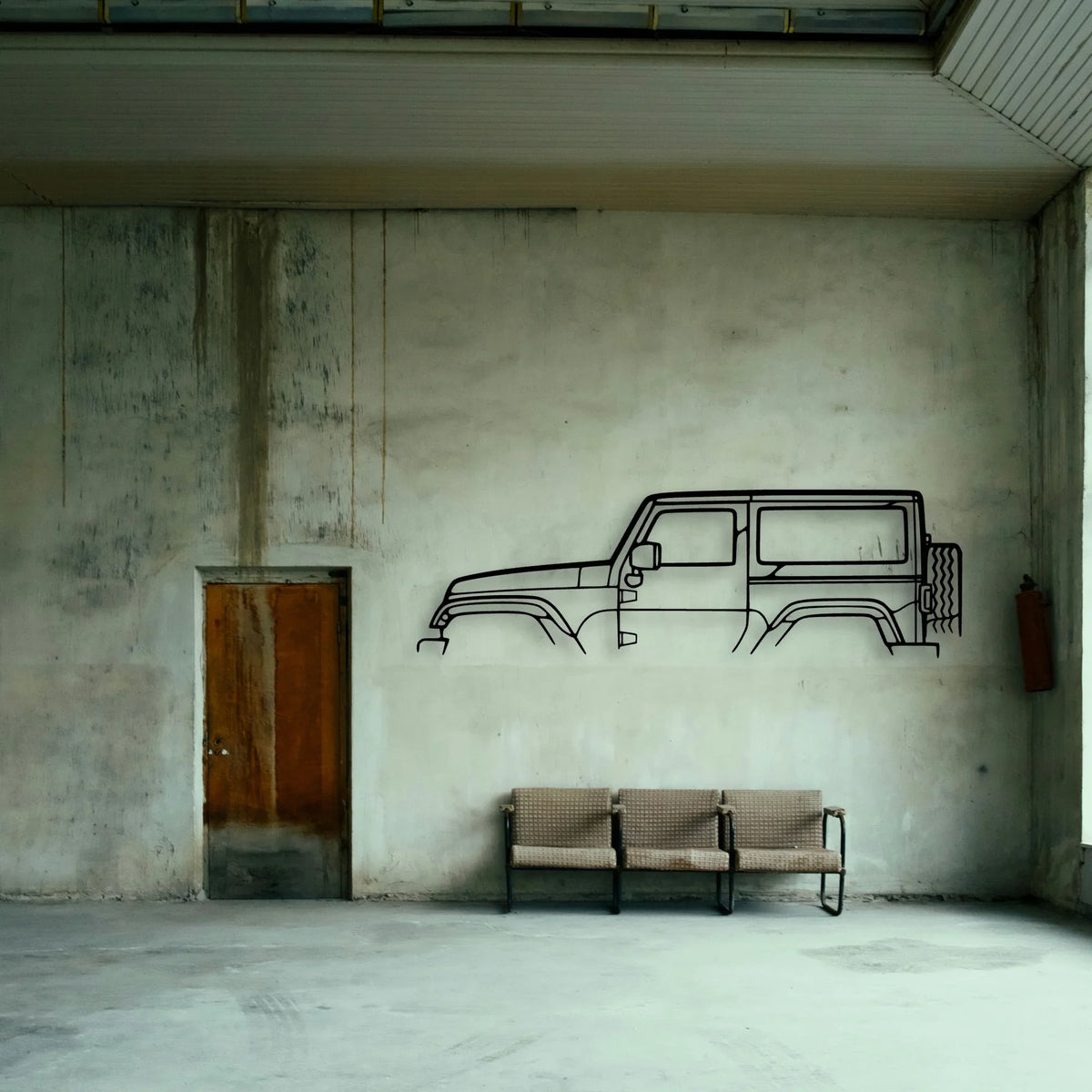 Wrangler 2013 Classic Silhouette Metal Wall Art - Tinvibe