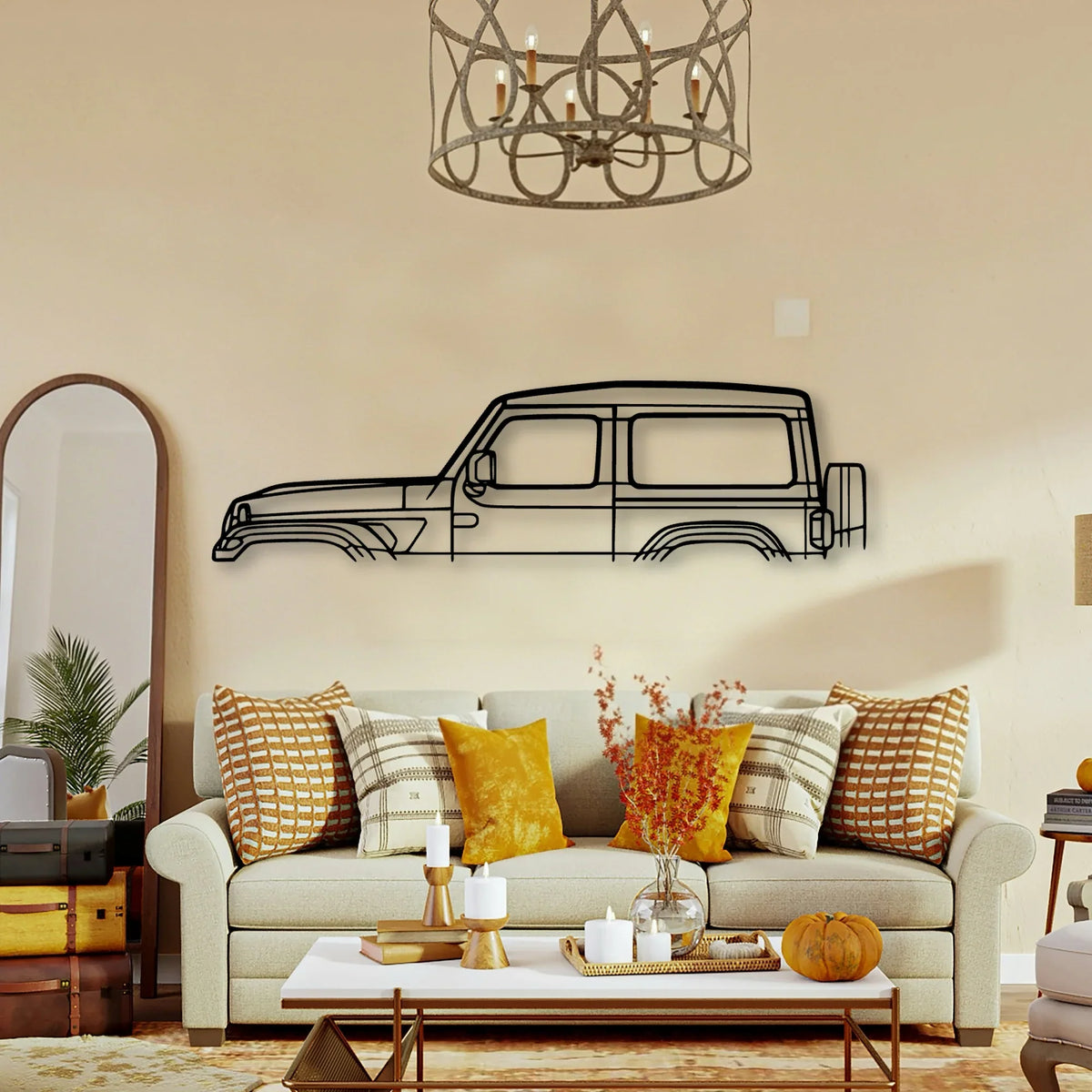 Wrangler JL 2020 Classic Silhouette Metal Wall Art - Tinvibe