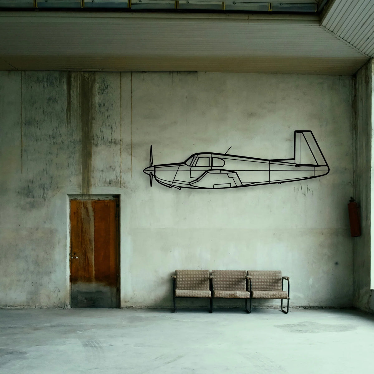A23 24 Musketeer 3 Classic Aircraft Silhouette Metal Wall Art - Tinvibe