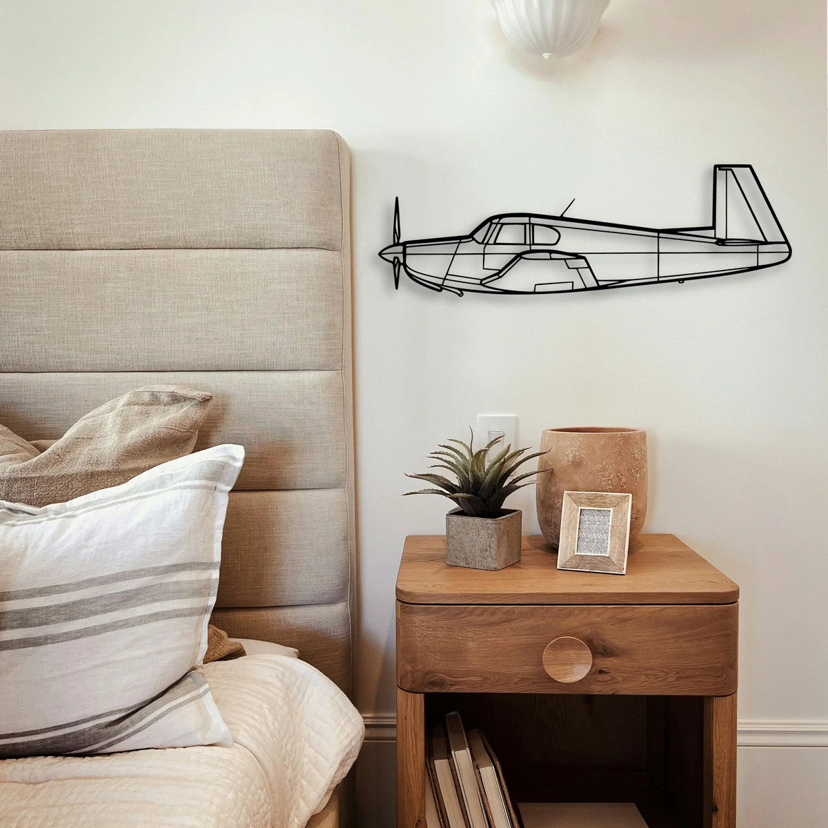 A23 24 Musketeer 3 Classic Aircraft Silhouette Metal Wall Art - Tinvibe