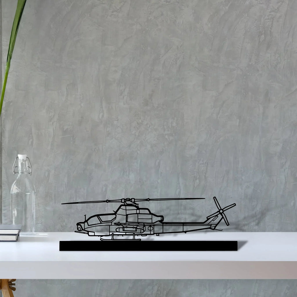 ah-1z-viper Silhouette Metal Art Stand - Tinvibe