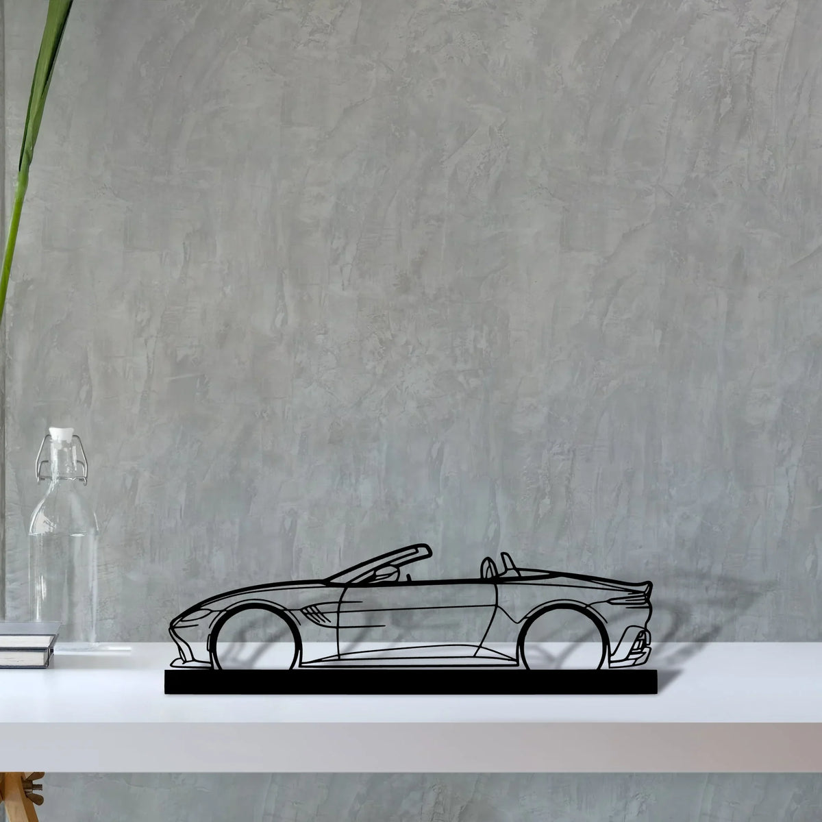 aston-vantage-cabrio Silhouette Metal Art Stand - Tinvibe