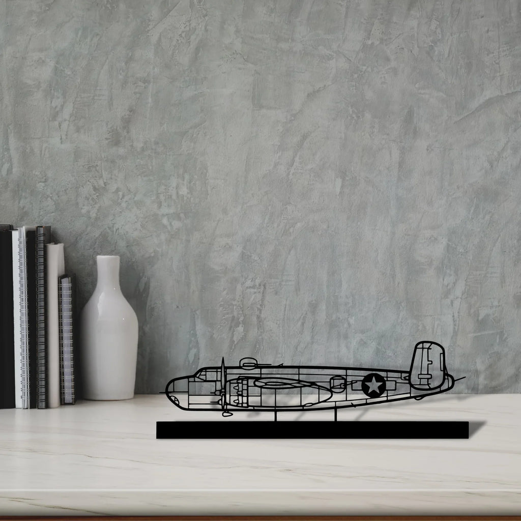 b-25h Silhouette Metal Art Stand - Tinvibe