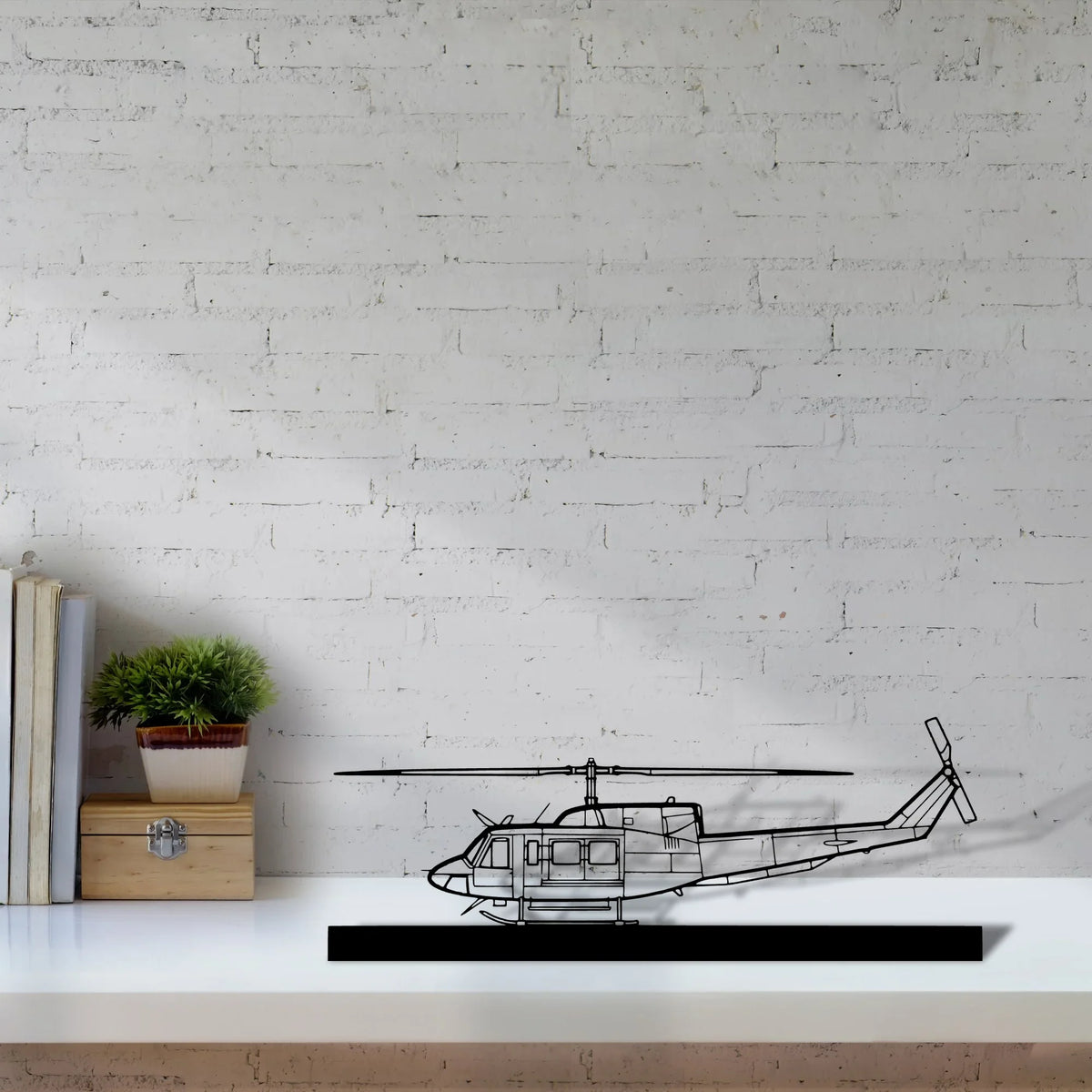 bell-212-sentry-2 Silhouette Metal Art Stand - Tinvibe