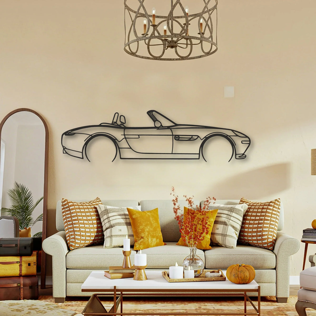 BMW Z8 Classic Silhouette Metal Wall Art - Tinvibe