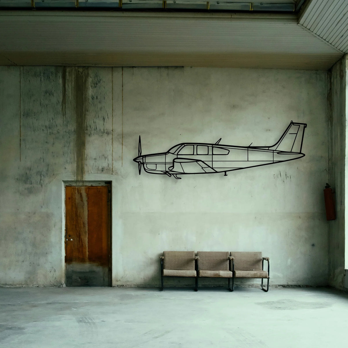Bonanza F33A Classic Aircraft Silhouette Metal Wall Art - Tinvibe