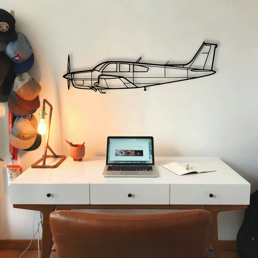 Bonanza F33A Classic Aircraft Silhouette Metal Wall Art - Tinvibe