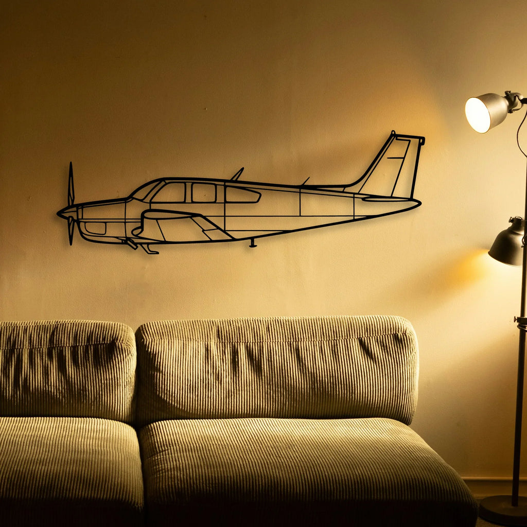 Bonanza F33A Classic Aircraft Silhouette Metal Wall Art - Tinvibe