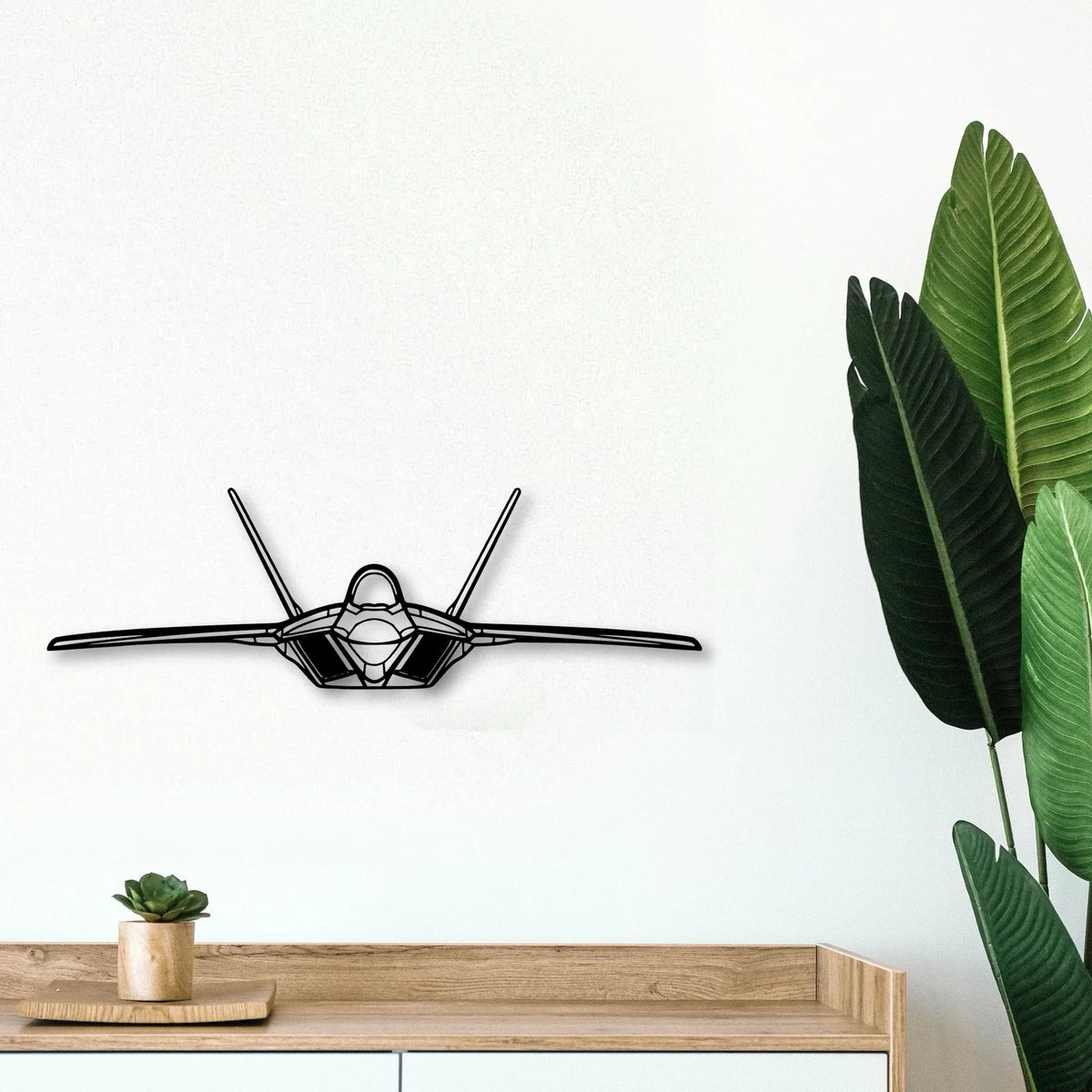 F 22 Raptor 2 Classic Aircraft Silhouette Metal Wall Art - Tinvibe