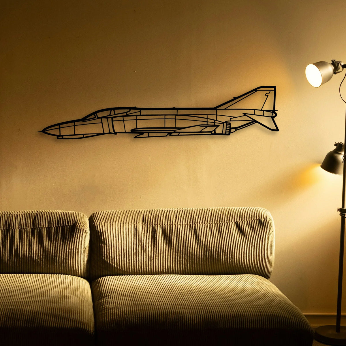 F 4C Phantom Ii Classic Aircraft Silhouette Metal Wall Art - Tinvibe