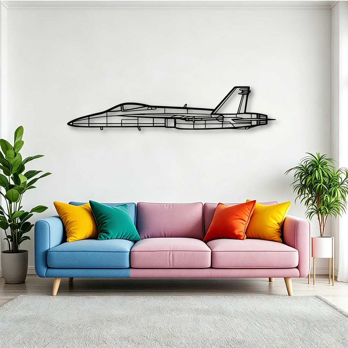 F A18 C Hornet Classic Aircraft Silhouette Metal Wall Art - Tinvibe