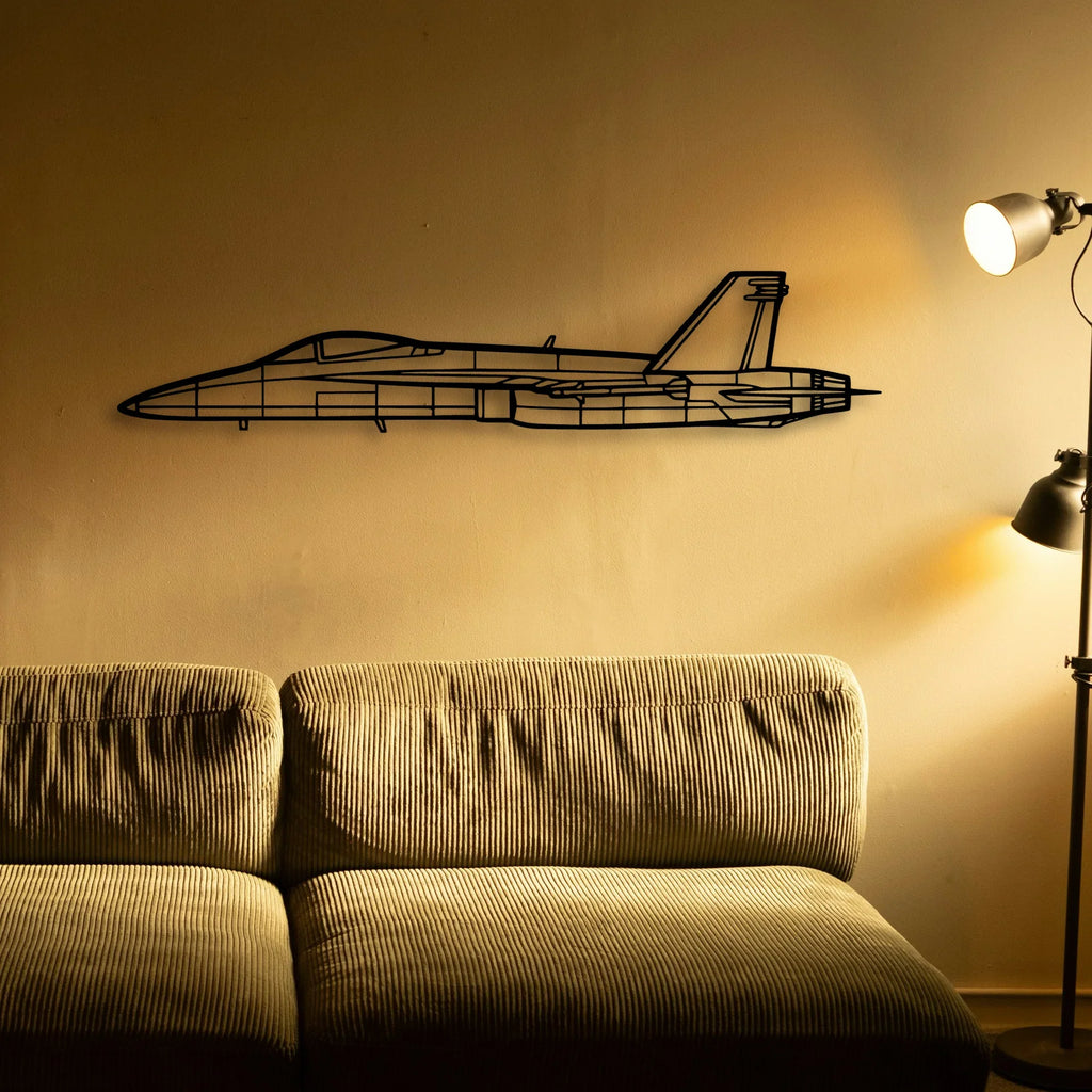 F A18 C Hornet Classic Aircraft Silhouette Metal Wall Art - Tinvibe