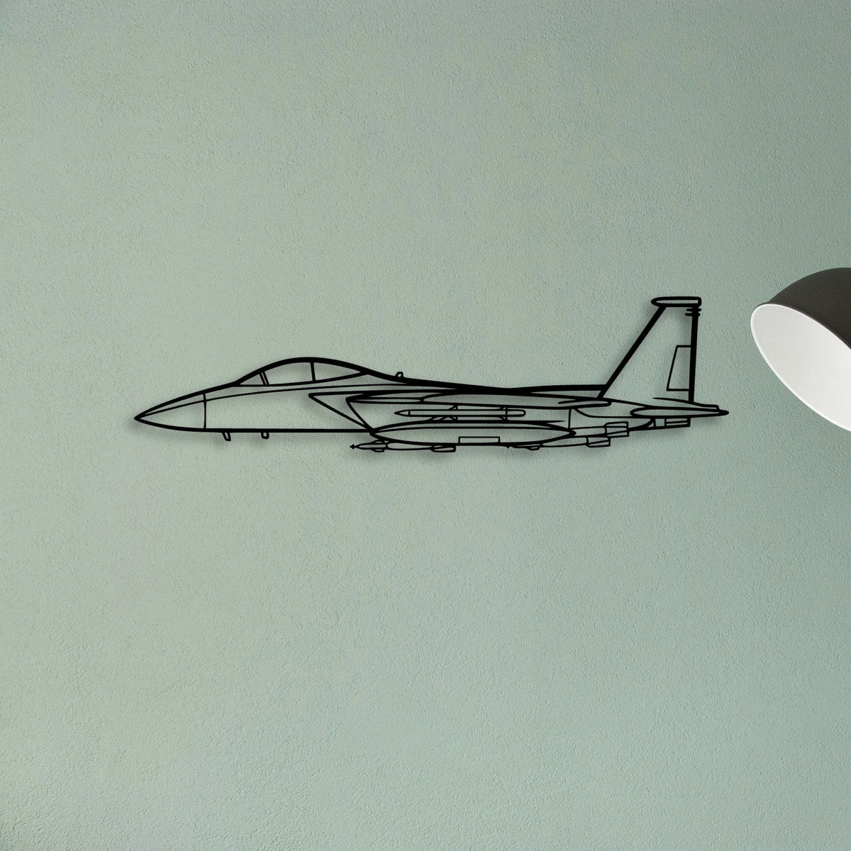 F15 Strike Eagle Classic Aircraft Silhouette Metal Wall Art - Tinvibe