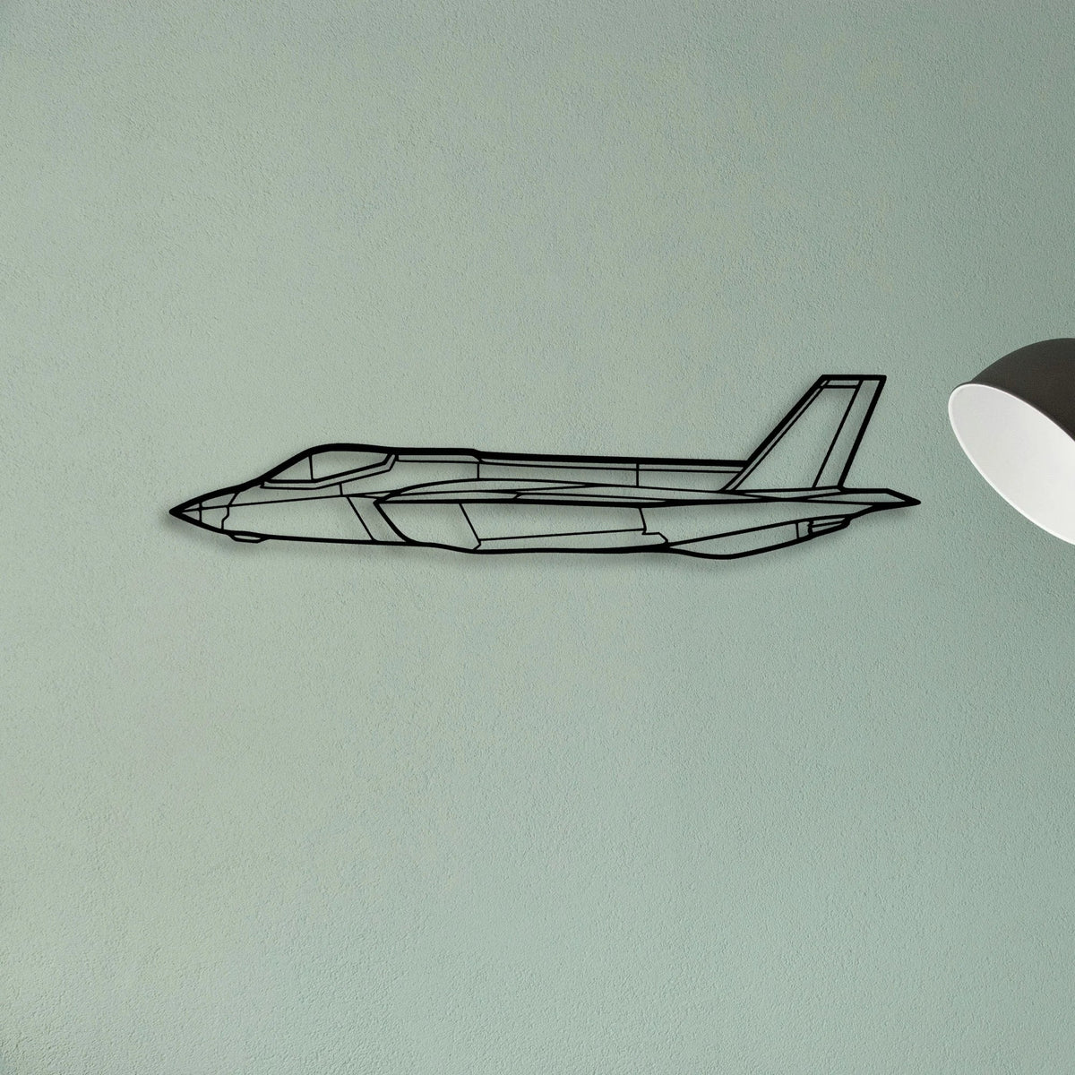 F35C Lightning Li 2 Classic Aircraft Silhouette Metal Wall Art - Tinvibe