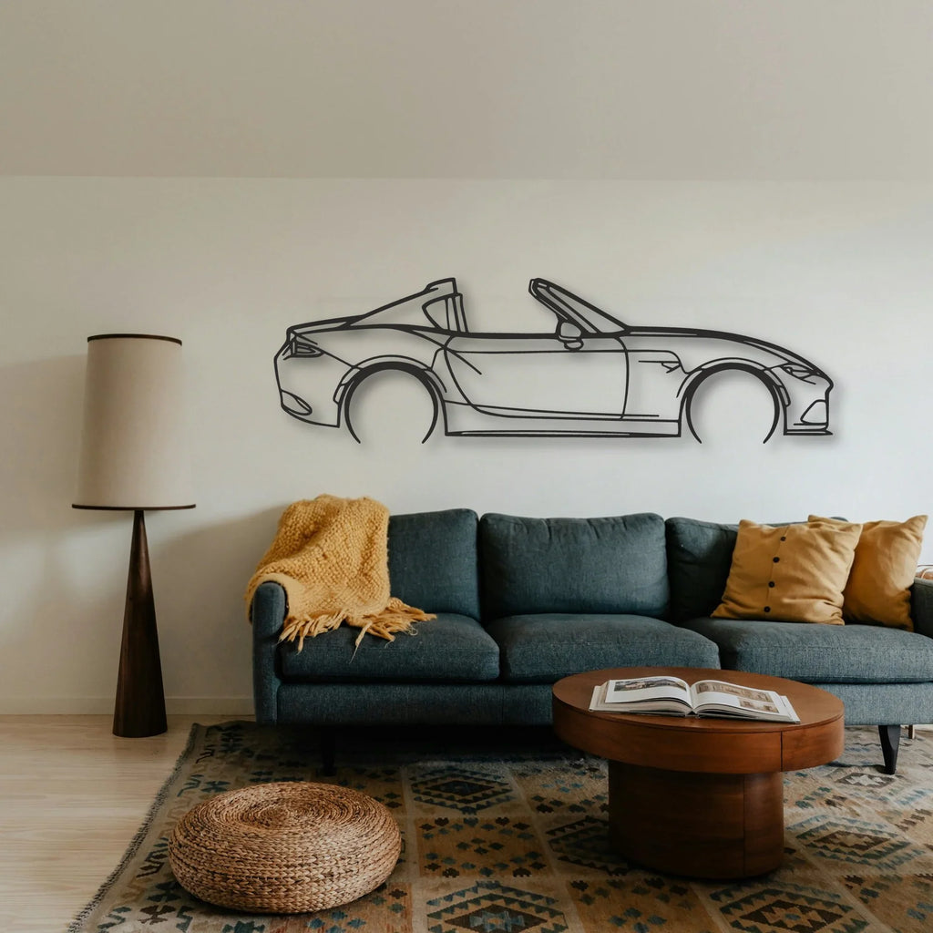 Mazda MX5 RF Classic Silhouette Metal Wall Art - Tinvibe