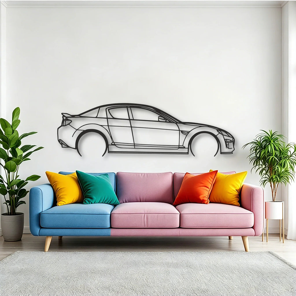 Mazda RX8 Classic Silhouette Metal Wall Art - Tinvibe