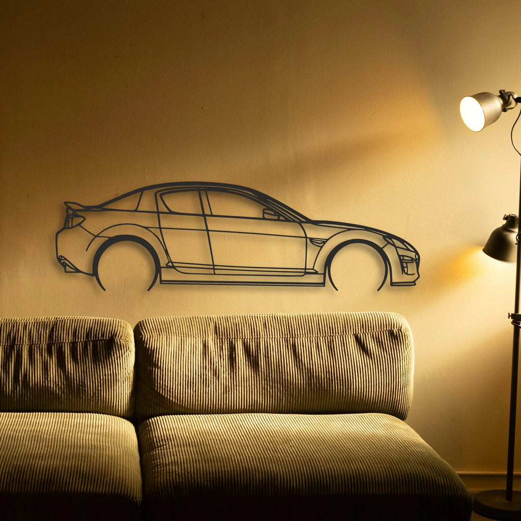 Mazda RX8 Classic Silhouette Metal Wall Art - Tinvibe