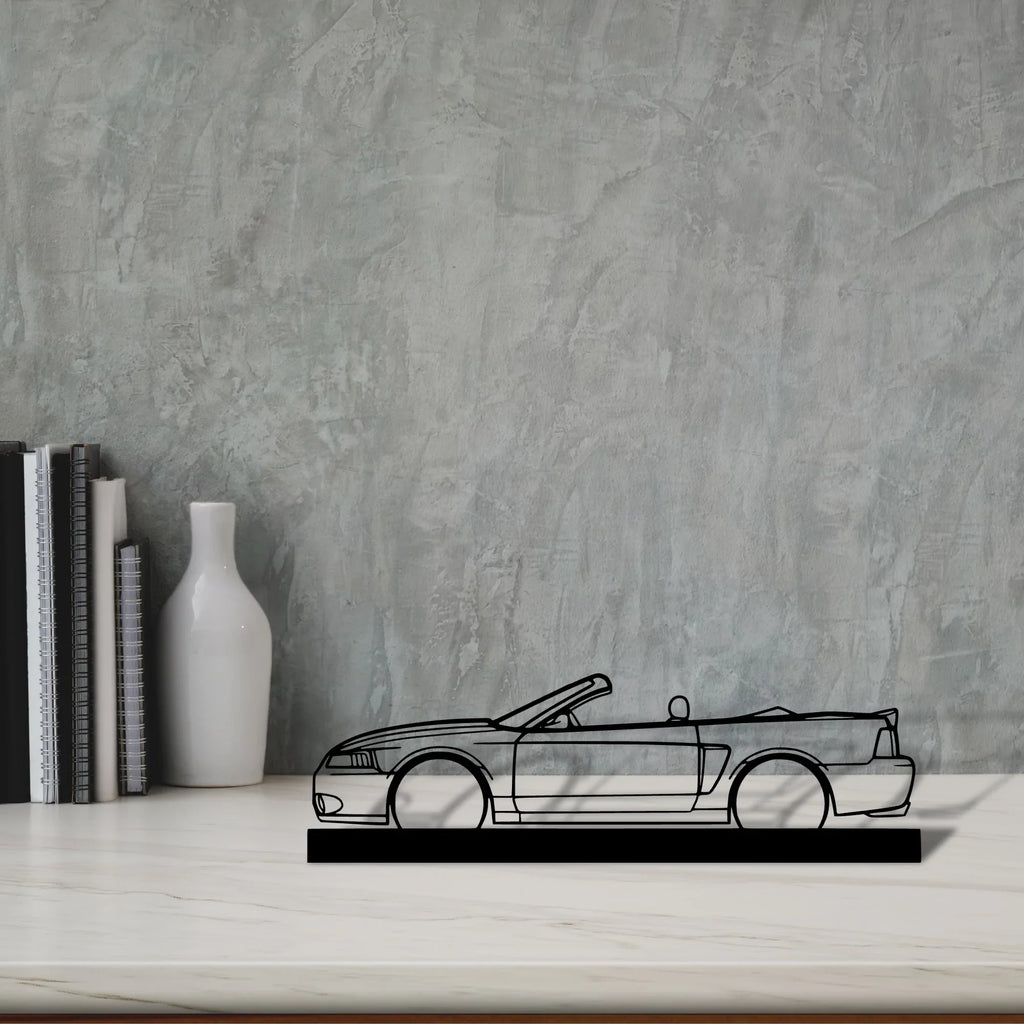 mustang-cobra-cabrio-2004 Silhouette Metal Art Stand - Tinvibe