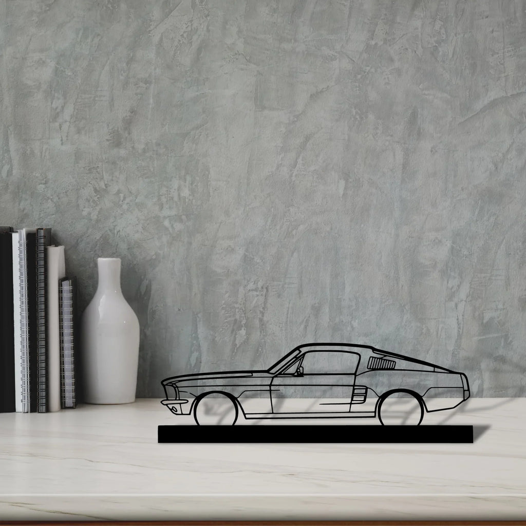 mustang-gt-fastback-390s Silhouette Metal Art Stand - Tinvibe