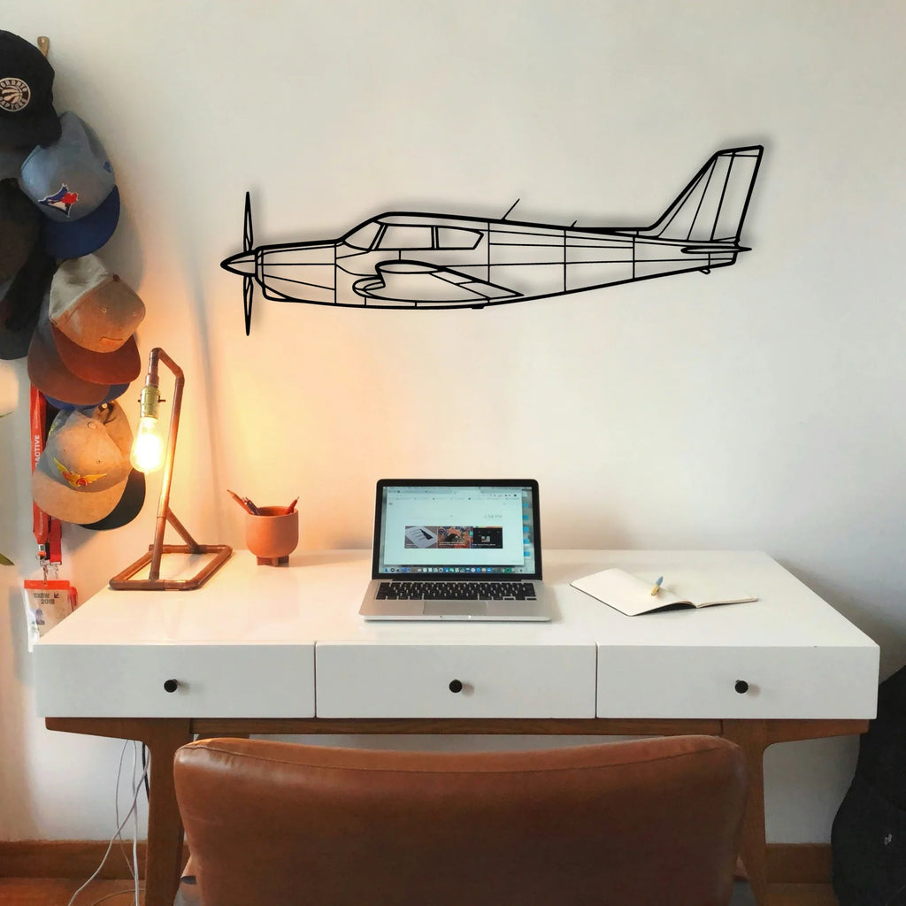PA 46 Malibu Classic Aircraft Silhouette Metal Wall Art - Tinvibe