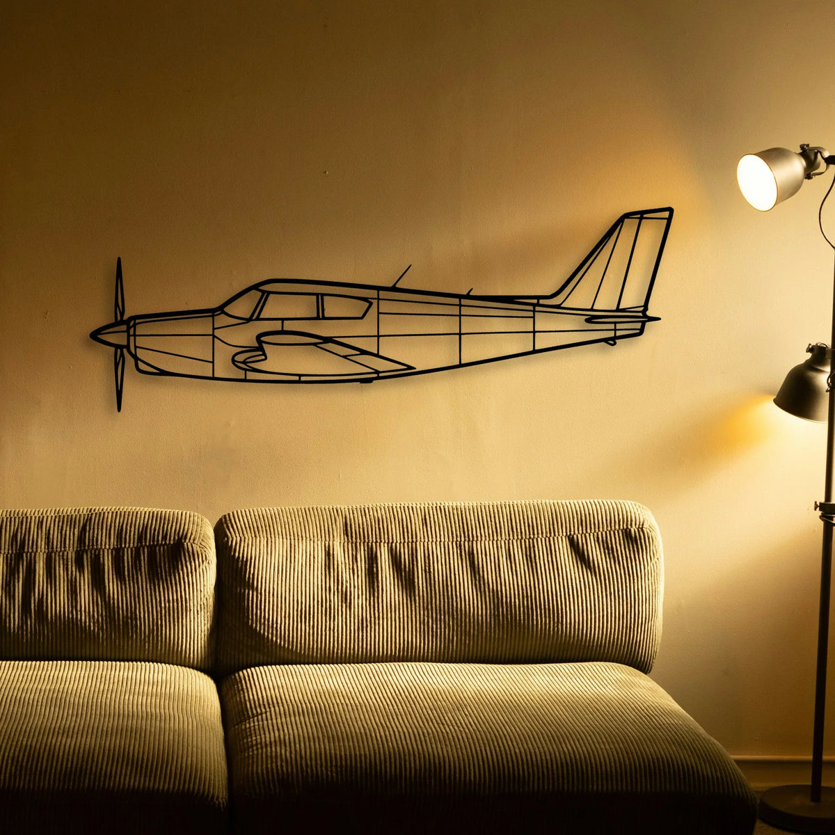 PA 46 Malibu Classic Aircraft Silhouette Metal Wall Art - Tinvibe