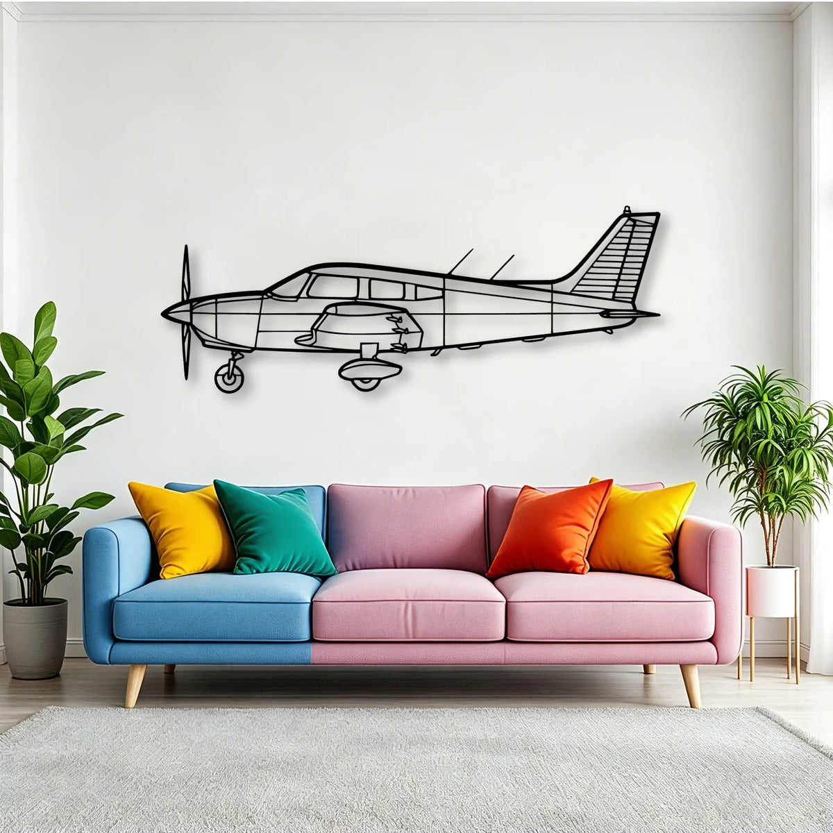R 44 Clipper Ii Classic Aircraft Silhouette Metal Wall Art - Tinvibe