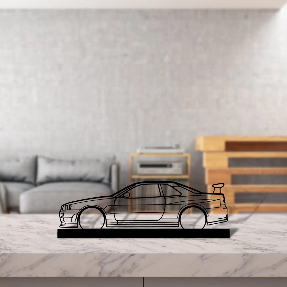 r34-gtr Silhouette Metal Art Stand - Tinvibe