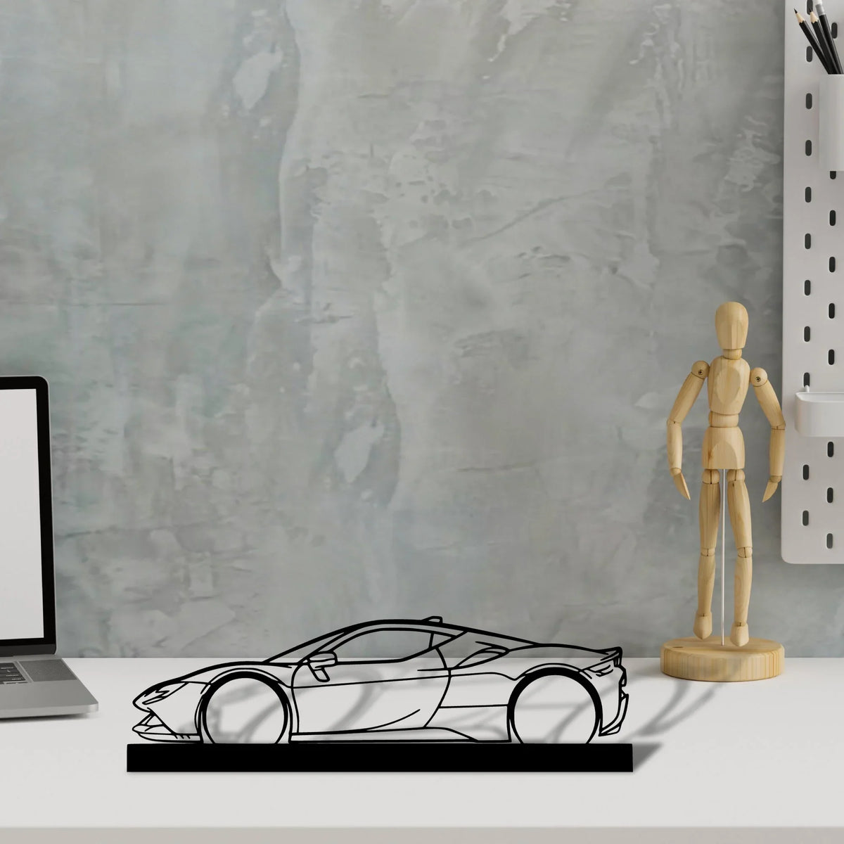 sf90-stradale Silhouette Metal Art Stand - Tinvibe