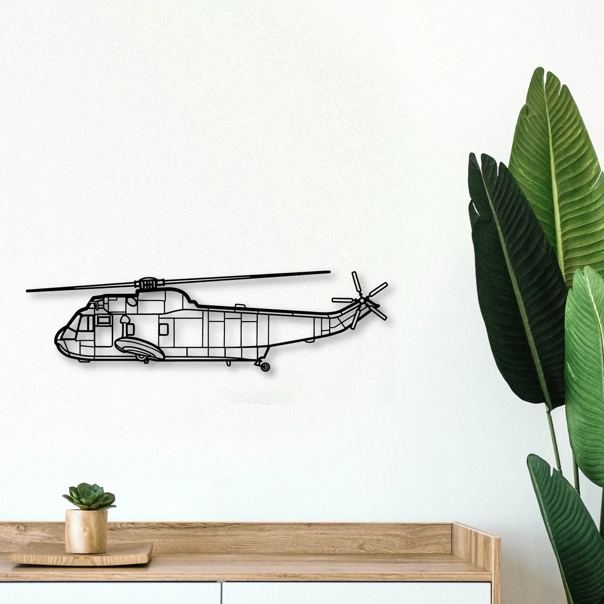 Sh 3 Sea King Classic Aircraft Silhouette Metal Wall Art - Tinvibe
