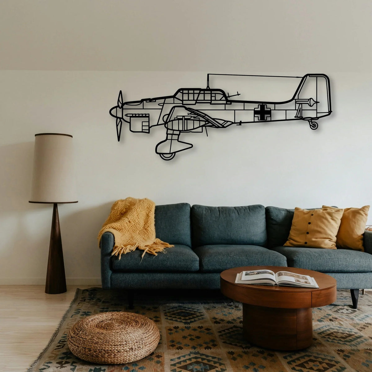 Stuka Ju 87 Classic Aircraft Silhouette Metal Wall Art - Tinvibe