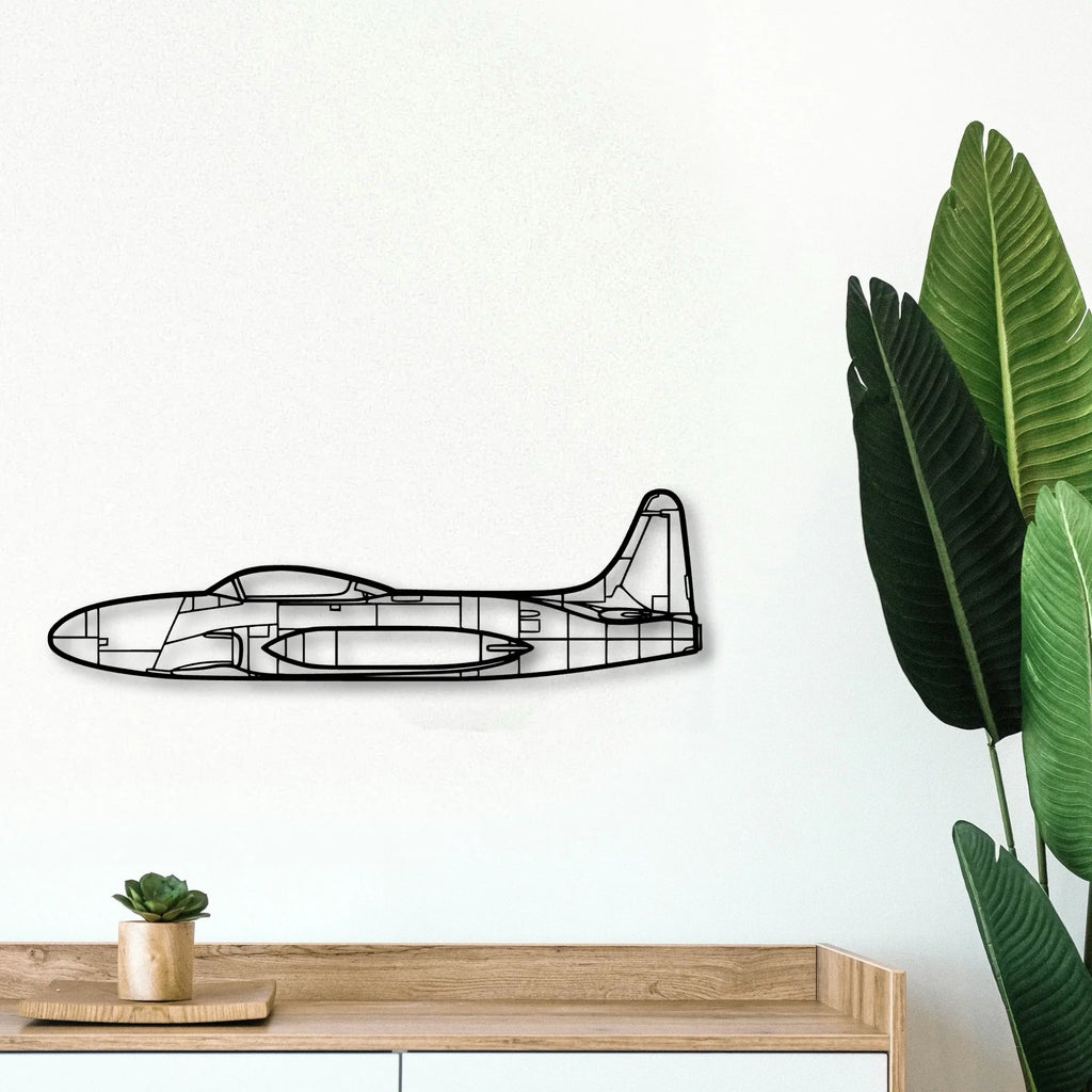 T33 3 Classic Aircraft Silhouette Metal Wall Art - Tinvibe