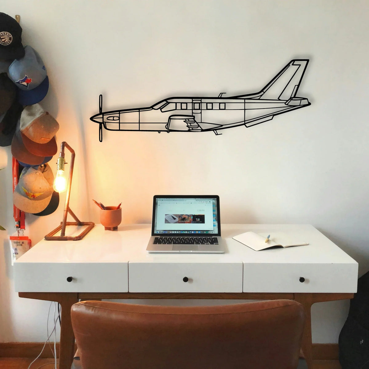 Tbm 700B 2 Classic Aircraft Silhouette Metal Wall Art - Tinvibe