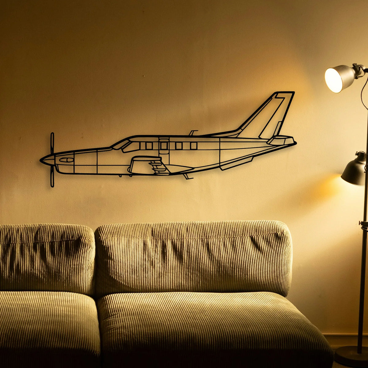 Tbm 700B 2 Classic Aircraft Silhouette Metal Wall Art - Tinvibe