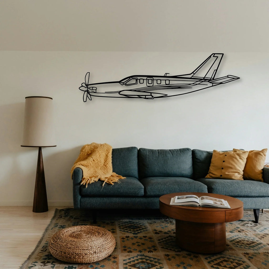 Tbm Classic Aircraft Silhouette Metal Wall Art - Tinvibe