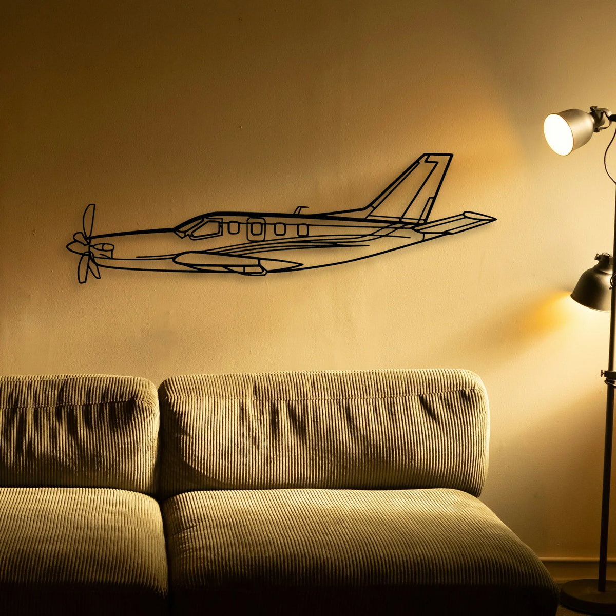 Tbm Classic Aircraft Silhouette Metal Wall Art - Tinvibe
