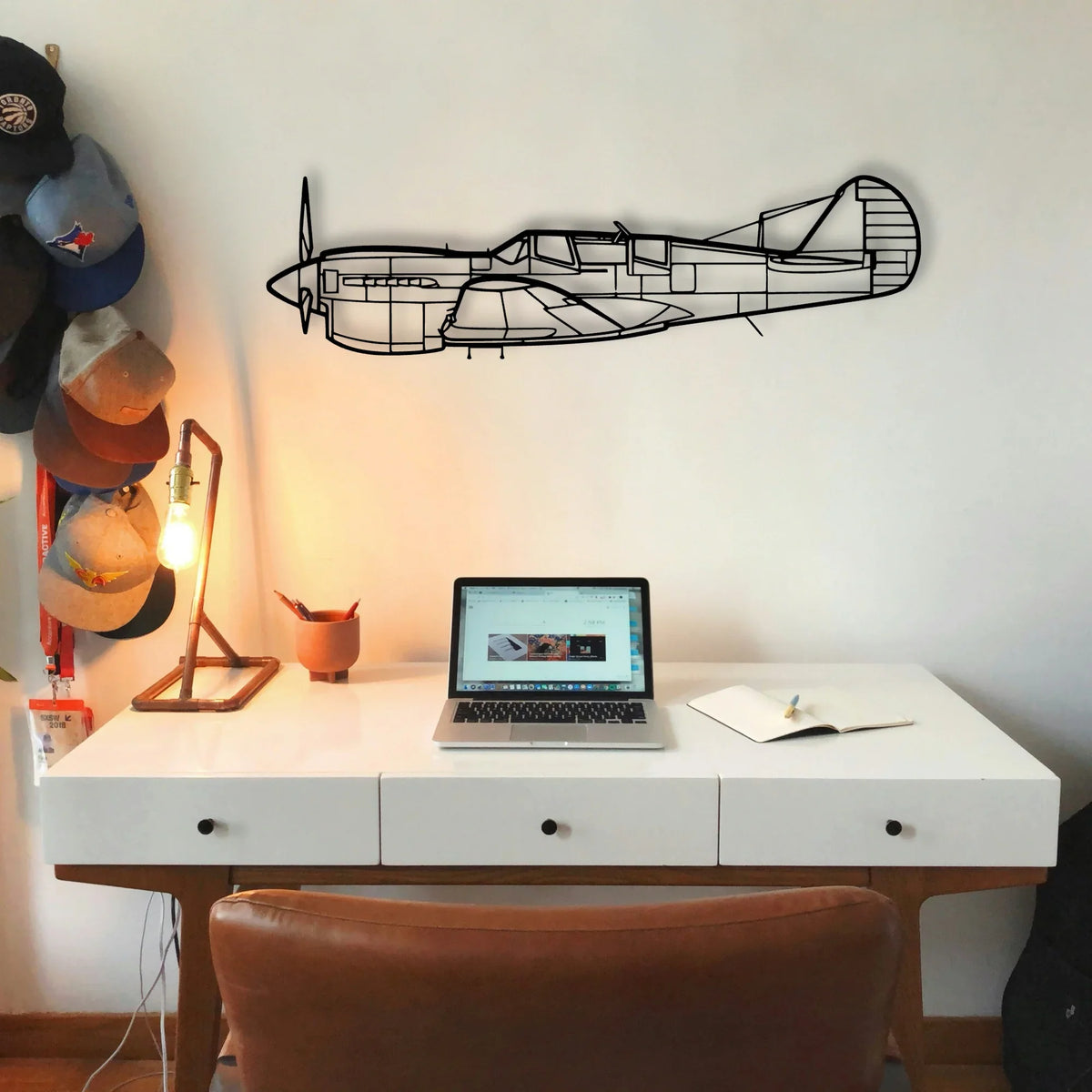 Tp 40N Warhawk Classic Aircraft Silhouette Metal Wall Art - Tinvibe