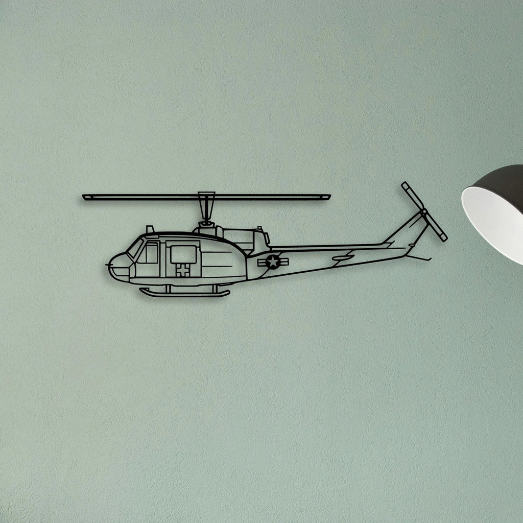 Uh 1 Med Huey Classic Aircraft Silhouette Metal Wall Art - Tinvibe