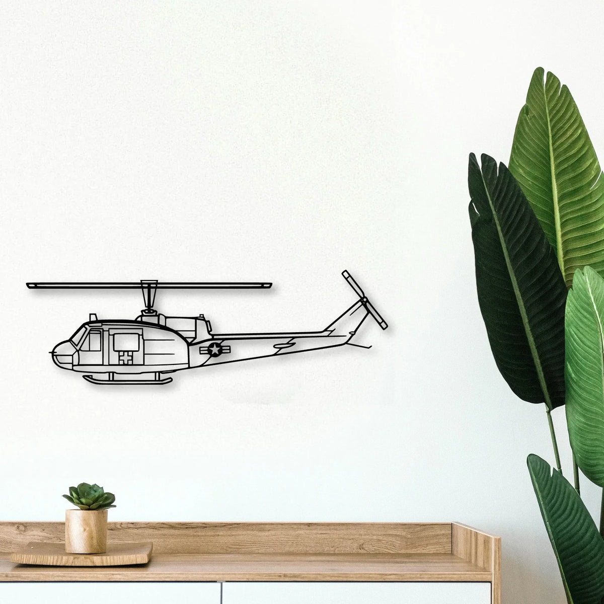 Uh 1 Med Huey Classic Aircraft Silhouette Metal Wall Art - Tinvibe